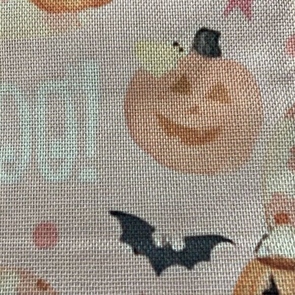 Jack-O-Lantern Spooky Ghosts Pumpkin Bat Halloween Table Runner Pink 13”x48” - Picture 5 of 5